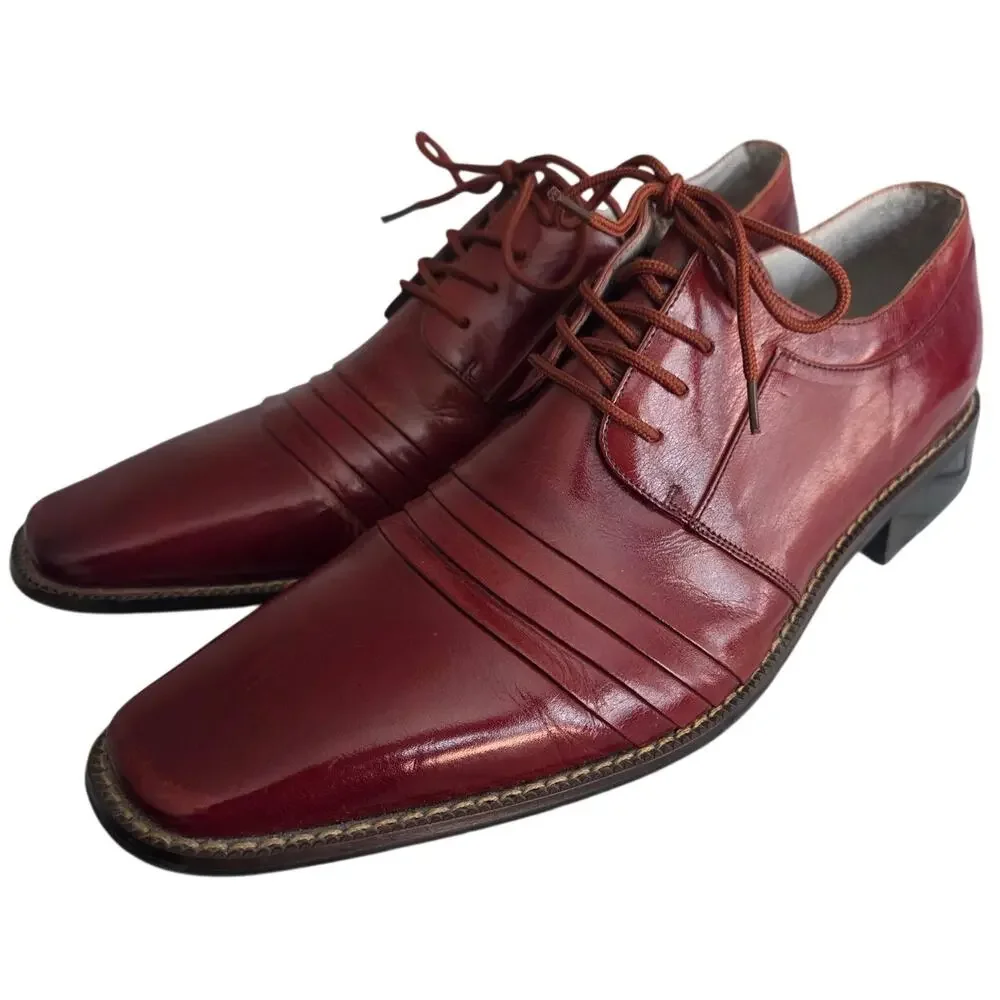 Stacy Adams Raynor Cognac Red Brown Oxblood Oxford Dress Shoe Mens 9.5 Work